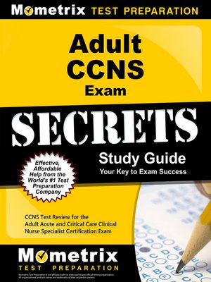 cover image of Adult CCNS Exam Secrets Study Guide